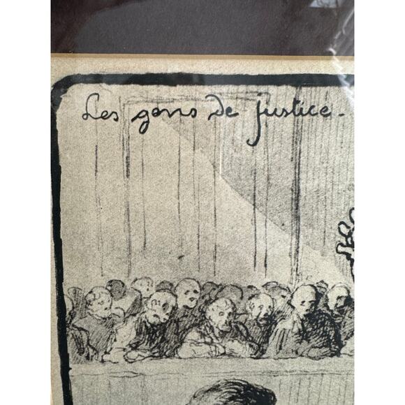 Antique Honore Daumier Signed Framed Lithograph Le Bon Argument 1850s 287/500 - Picture 10 of 12